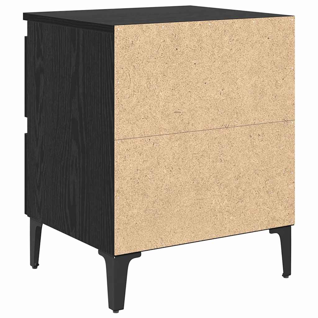 vidaXL Bedside Cabinet 2 pcs Black Oak 40 x 35 x 50 cm Engineered Wood