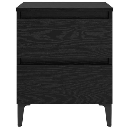vidaXL Bedside Cabinet 2 pcs Black Oak 40 x 35 x 50 cm Engineered Wood