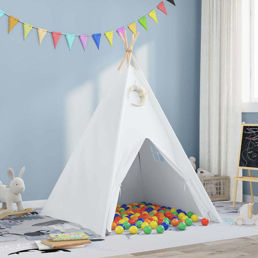 vidaXL Teepee Tent White 120 x 120 x 150 cm Fabric and Plastic