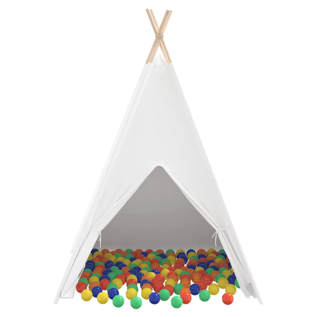 vidaXL Teepee Tent White 120 x 120 x 150 cm Fabric and Plastic