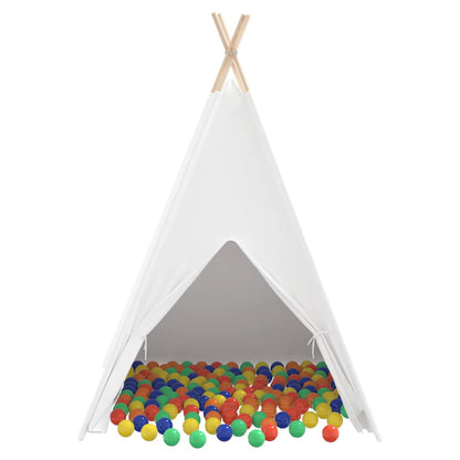 vidaXL Teepee Tent White 120 x 120 x 150 cm Fabric and Plastic