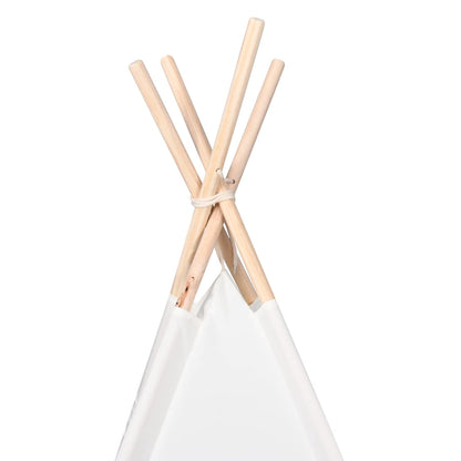 vidaXL Teepee Tent White 120 x 120 x 150 cm Fabric and Plastic