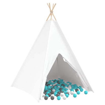vidaXL Teepee Tent White 120 x 120 x 150 cm Fabric and Plastic