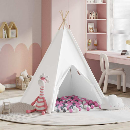 vidaXL Teepee Tent White 120 x 120 x 150 cm Fabric and Plastic