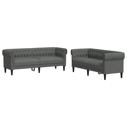 vidaXL Sofa Set Dark grey Fabric