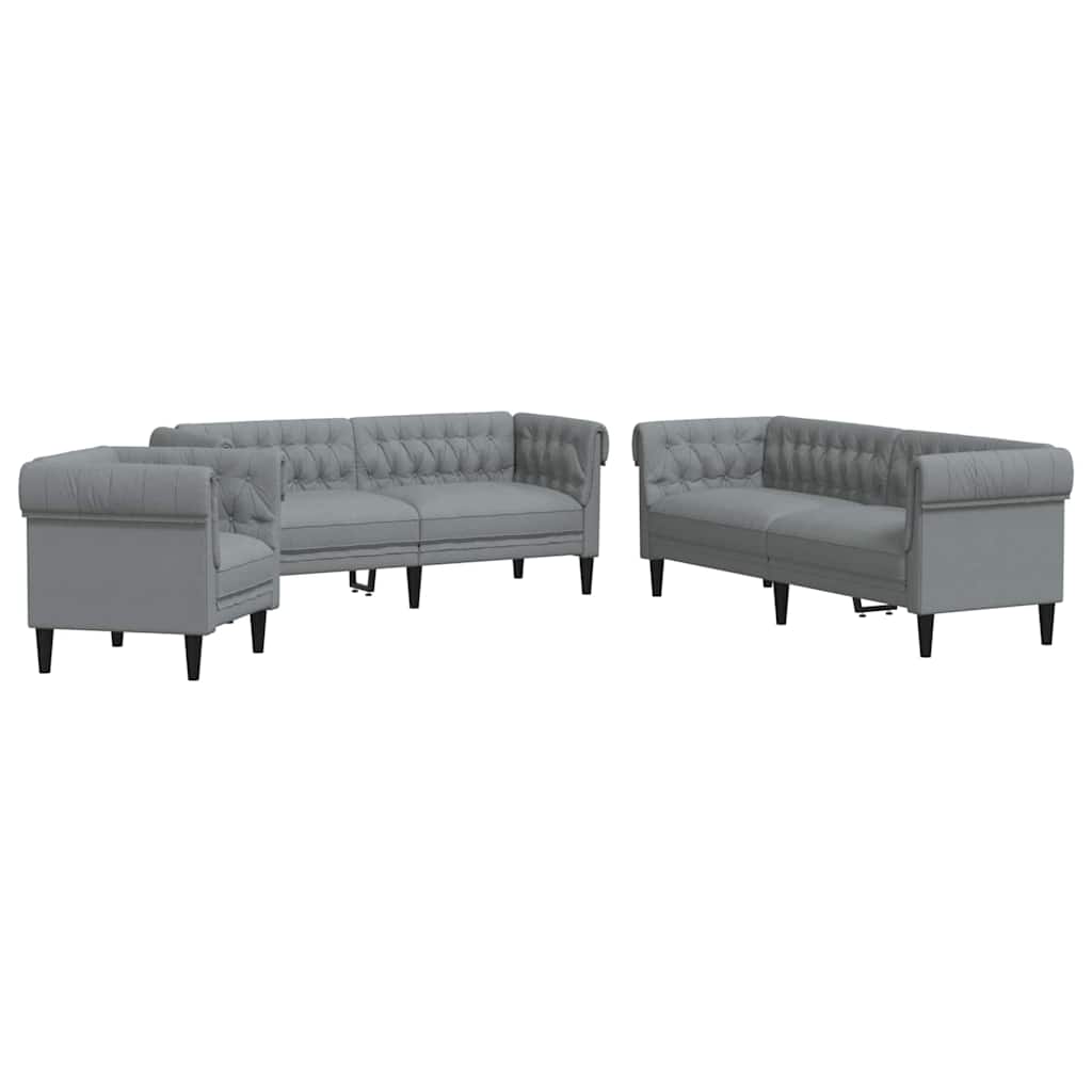 vidaXL Sofa Set Light grey Fabric