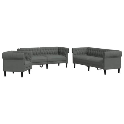 vidaXL Sofa Set Dark grey Fabric