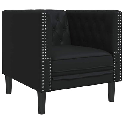 vidaXL Living Room Couch 3 pcs Black Faux Leather