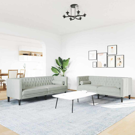 vidaXL Sofa Set Light grey Velvet