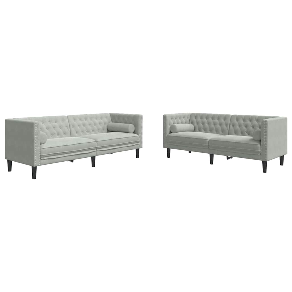 vidaXL Sofa Set Light grey Velvet