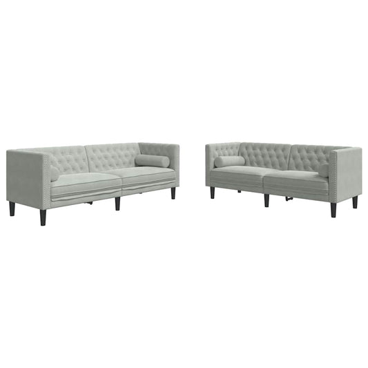 vidaXL Sofa Set Light grey Velvet