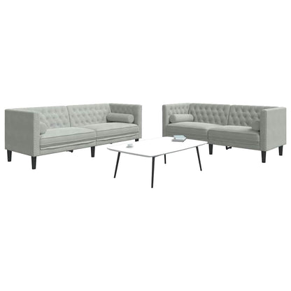 vidaXL Sofa Set Light grey Velvet