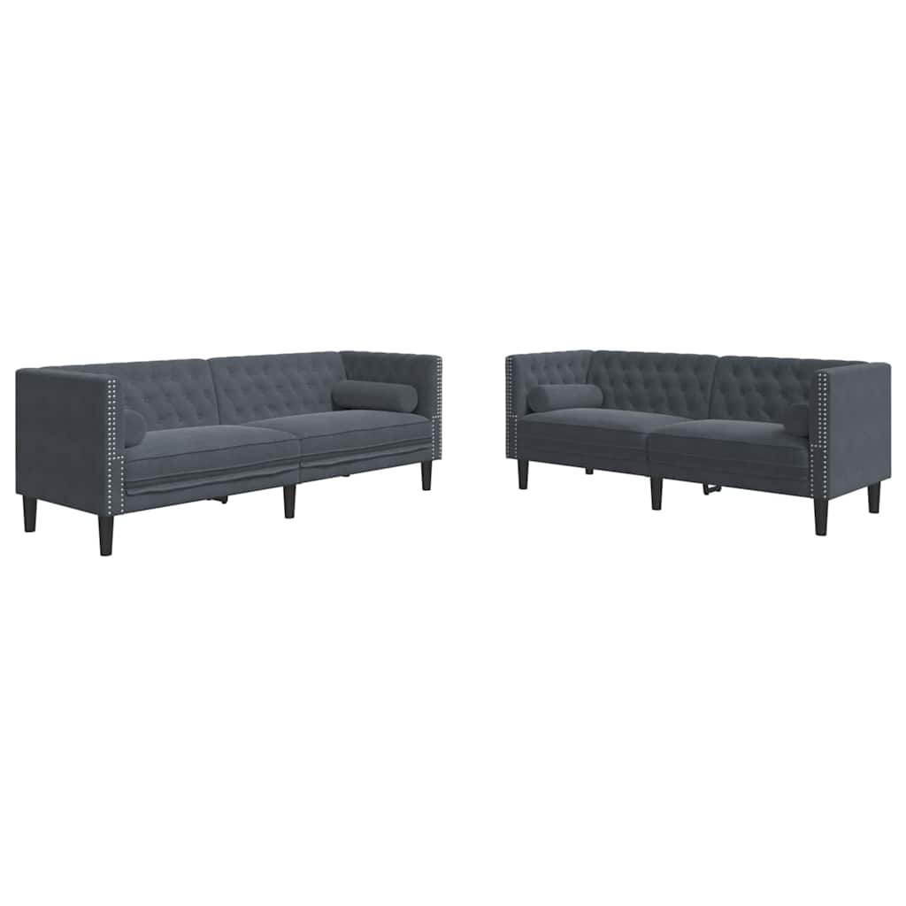 vidaXL Sofa Set Dark grey Velvet