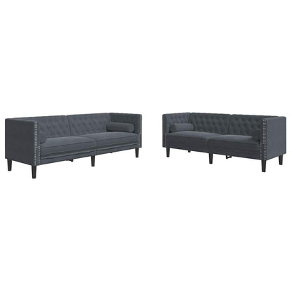 vidaXL Sofa Set Dark grey Velvet
