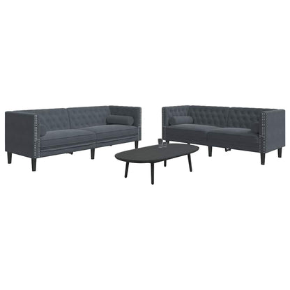 vidaXL Sofa Set Dark grey Velvet