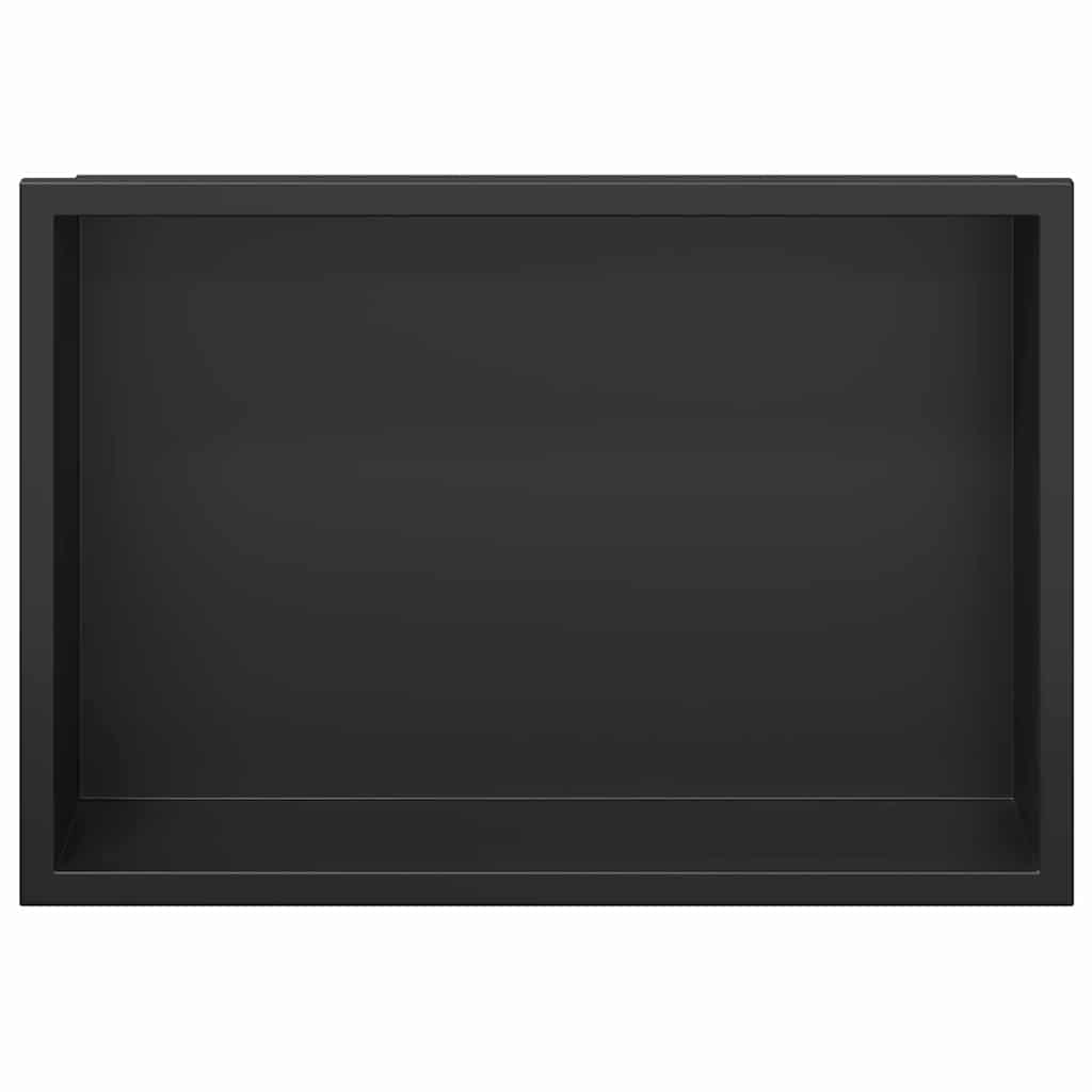 vidaXL Shower Niche Black 30 x 20 x 9.5 cm Stainless Steel