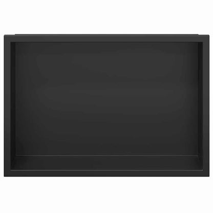 vidaXL Shower Niche Black 30 x 20 x 9.5 cm Stainless Steel