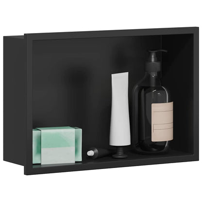 vidaXL Shower Niche Black 30 x 20 x 9.5 cm Stainless Steel