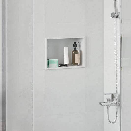 vidaXL Shower Niche White 30 x 20 x 9.5 cm Stainless Steel