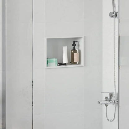 vidaXL Shower Niche White 30 x 20 x 9.5 cm Stainless Steel