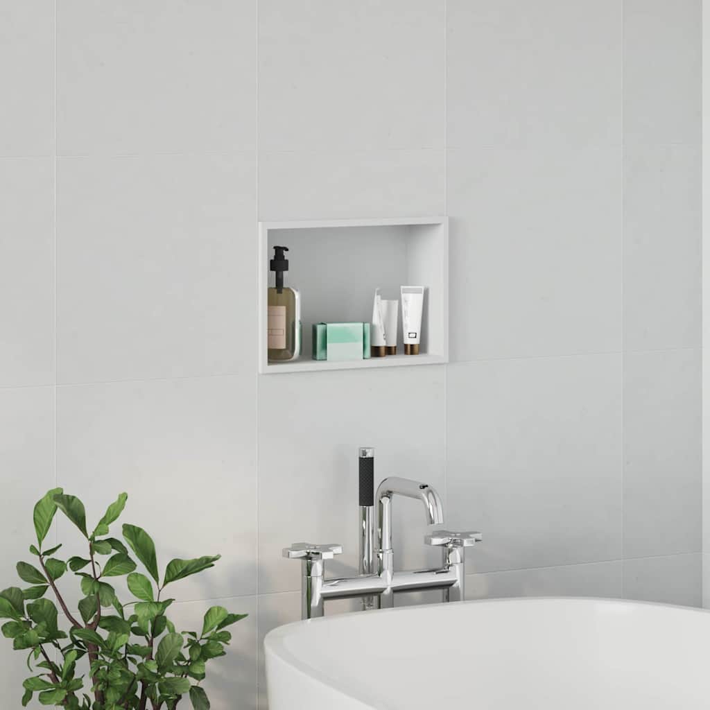 vidaXL Shower Niche White 30 x 20 x 9.5 cm Stainless Steel