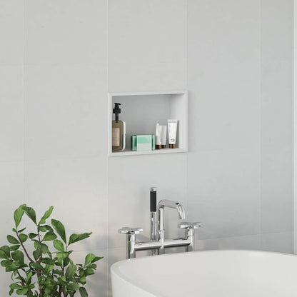 vidaXL Shower Niche White 30 x 20 x 9.5 cm Stainless Steel