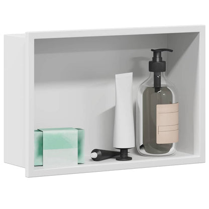 vidaXL Shower Niche White 30 x 20 x 9.5 cm Stainless Steel