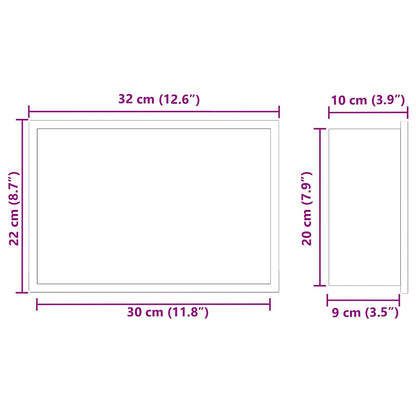 vidaXL Shower Niche White 30 x 20 x 9.5 cm Stainless Steel