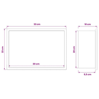 vidaXL Shower Niche White 30 x 20 x 9.5 cm Stainless Steel