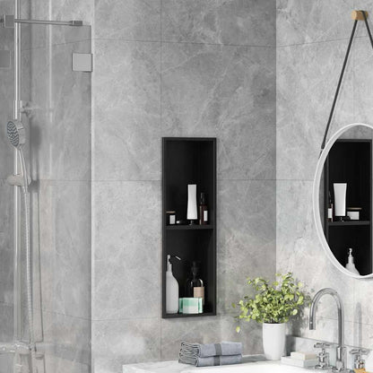 vidaXL Shower Niche Black 60 x 20 x 9.5 cm Stainless Steel