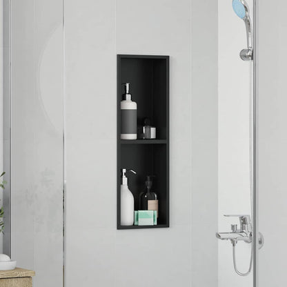 vidaXL Shower Niche Black 60 x 20 x 9.5 cm Stainless Steel
