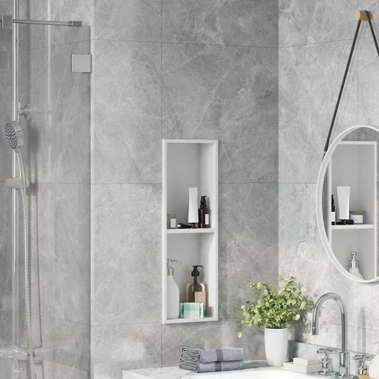 vidaXL Shower Niche White 60 x 20 x 9.5 cm Stainless Steel