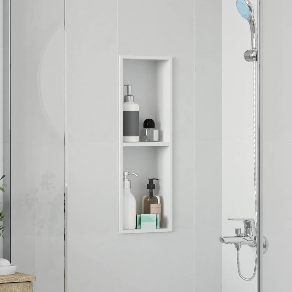 vidaXL Shower Niche White 60 x 20 x 9.5 cm Stainless Steel