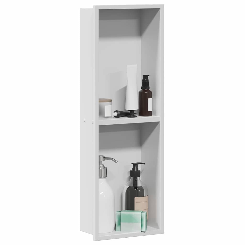 vidaXL Shower Niche White 60 x 20 x 9.5 cm Stainless Steel
