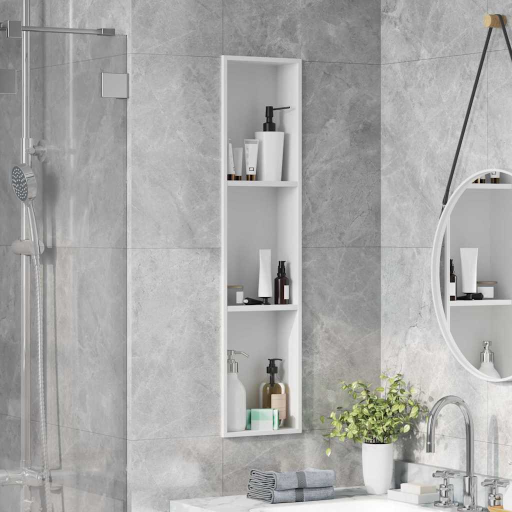 vidaXL Shower Niche White 90 x 20 x 9.5 cm Stainless Steel