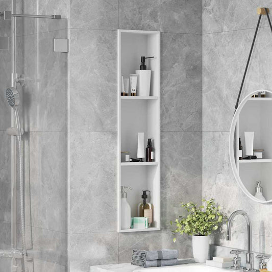 vidaXL Shower Niche White 90 x 20 x 9.5 cm Stainless Steel