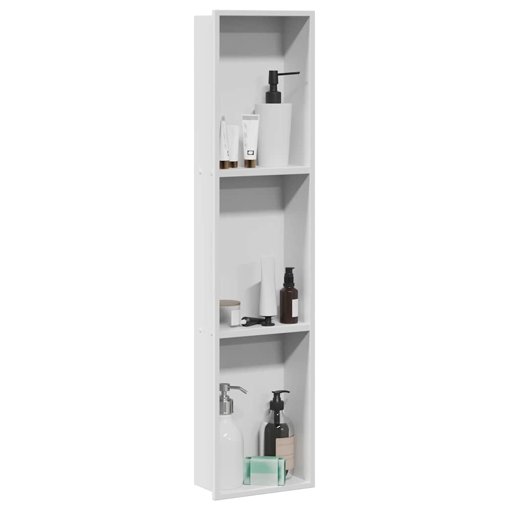 vidaXL Shower Niche White 90 x 20 x 9.5 cm Stainless Steel