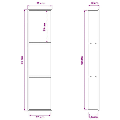 vidaXL Shower Niche Silver 90 x 20 x 9.5 cm Stainless Steel