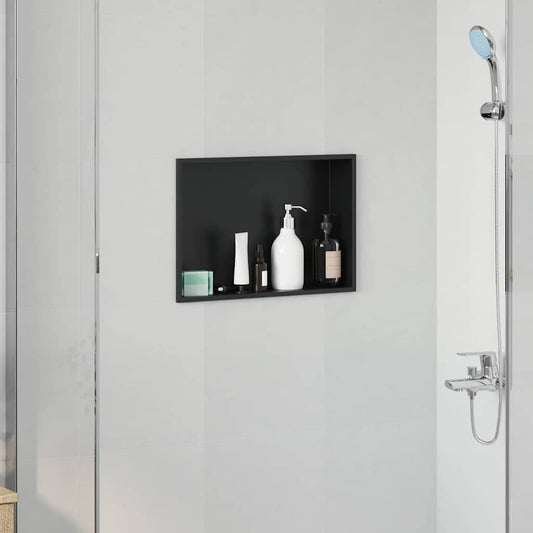 vidaXL Shower Niche Black 45 x 30 x 9.5 cm Stainless Steel