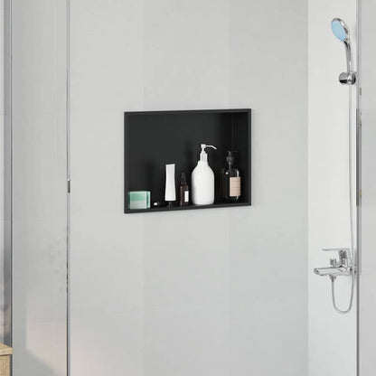 vidaXL Shower Niche Black 45 x 30 x 9.5 cm Stainless Steel
