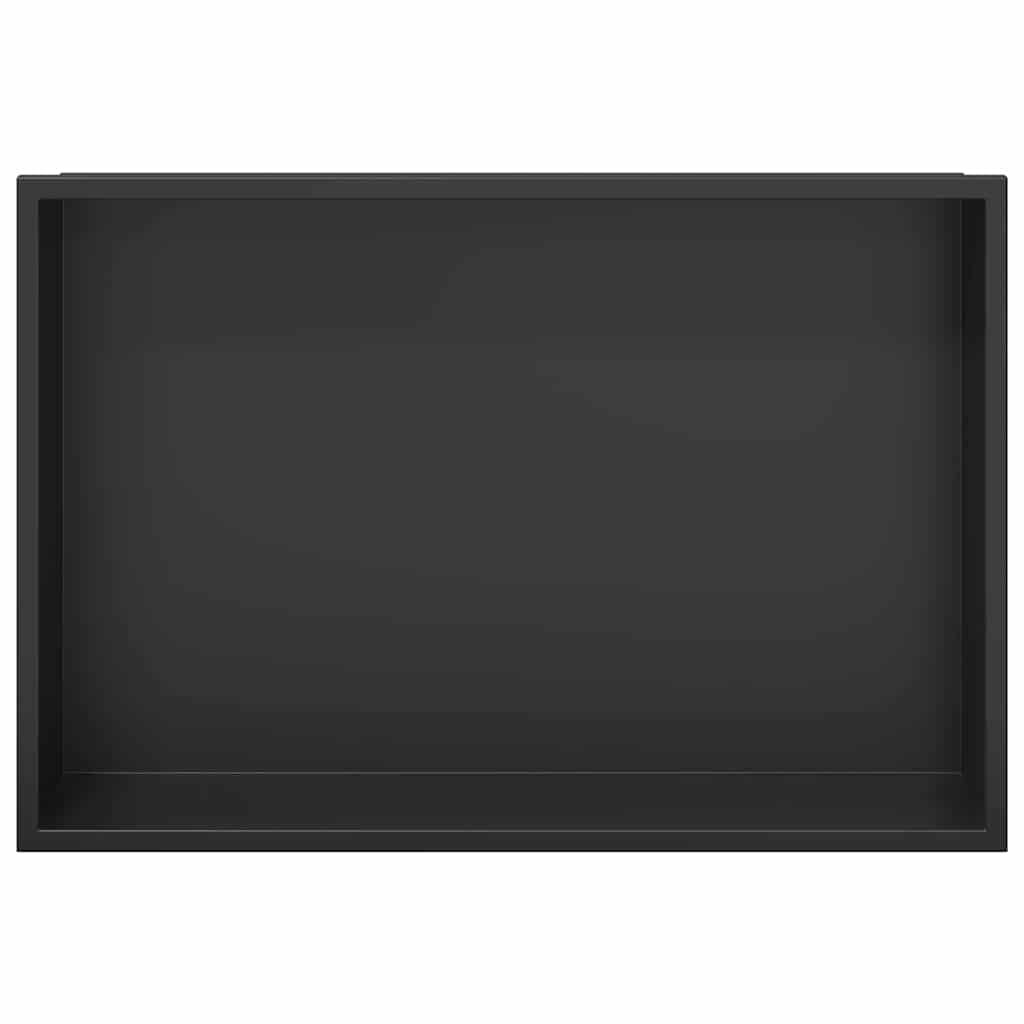 vidaXL Shower Niche Black 45 x 30 x 9.5 cm Stainless Steel
