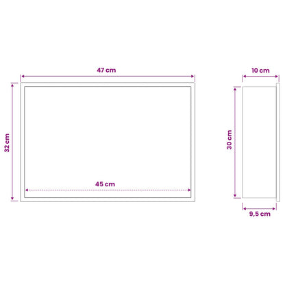 vidaXL Shower Niche Black 45 x 30 x 9.5 cm Stainless Steel