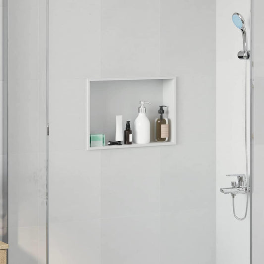 vidaXL Shower Niche White 45 x 30 x 9.5 cm Stainless Steel