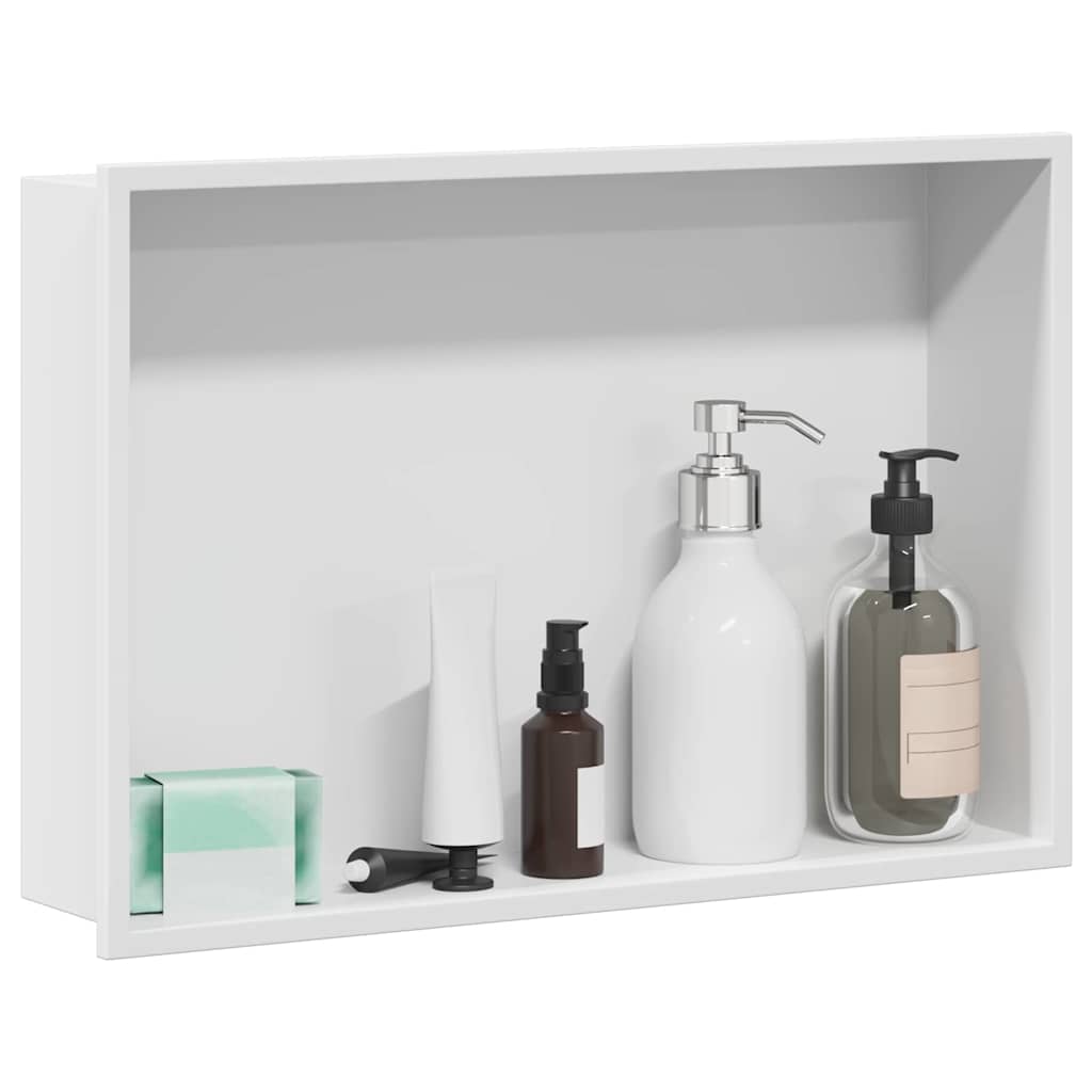 vidaXL Shower Niche White 45 x 30 x 9.5 cm Stainless Steel
