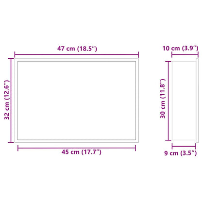 vidaXL Shower Niche White 45 x 30 x 9.5 cm Stainless Steel