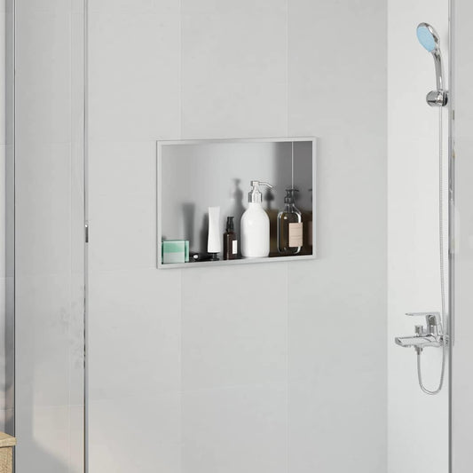 vidaXL Shower Niche Silver 45 x 30 x 9.5 cm Stainless Steel