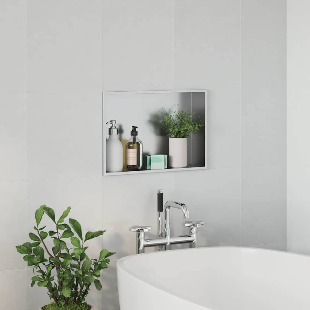 vidaXL Shower Niche Silver 45 x 30 x 9.5 cm Stainless Steel