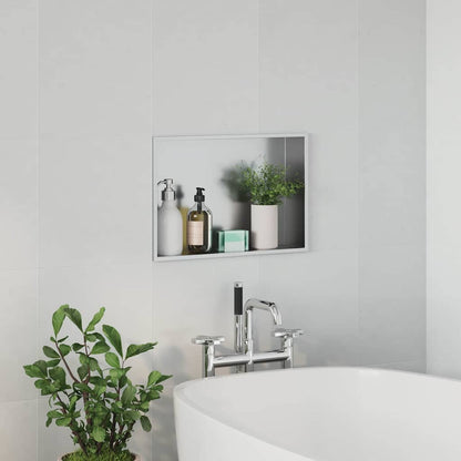 vidaXL Shower Niche Silver 45 x 30 x 9.5 cm Stainless Steel