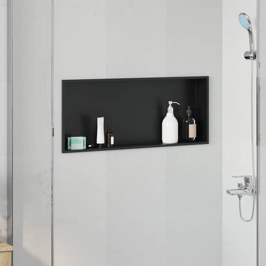 vidaXL Shower Niche Black 75 x 30 x 9.5 cm Stainless Steel