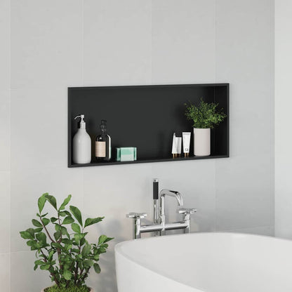 vidaXL Shower Niche Black 75 x 30 x 9.5 cm Stainless Steel
